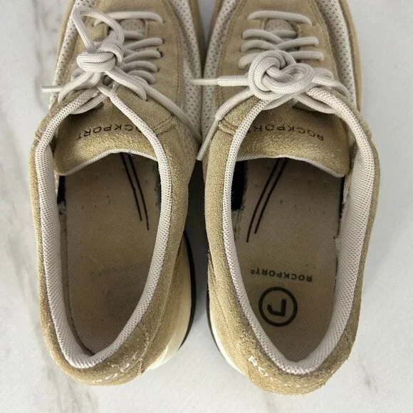 Rockport Beige Suede Leather and Mesh Upper Womens Sneakers APW7099RM Size 8 - Picture 5 of 6